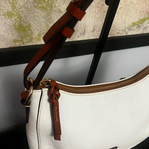 Dooney & Bourke White Pebble Leather Shoulder Bag - Picture 5 of 11
